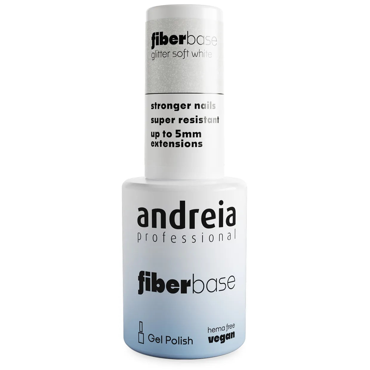 Andreia Fiber Base - Base Coat - Basis gel - Glitter Soft White 06 - 10,5 ml
