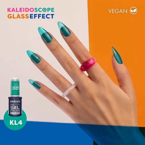 Andreia Gellak - The Gel Polish - Glass Effect Kaleidoscope- Groen Doorschijnend KL4 - Vegan - 10,5ml