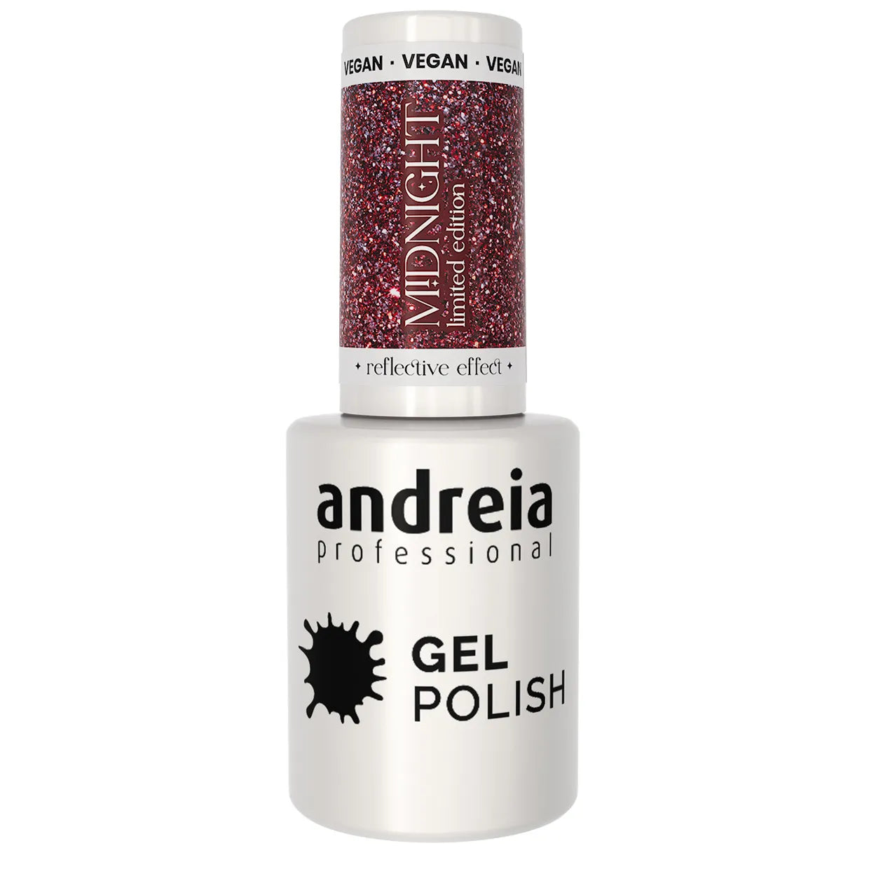 Andreia Gellak - Midnight Reflective 3D Effect - Rood Zilver Glitter MD3 - 10,5ml