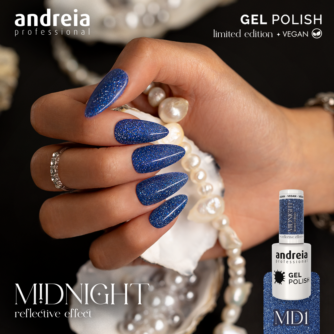 Andreia Gellak - Midnight Reflective 3D Effect - Blauw Glitter MD1 - 10,5ml