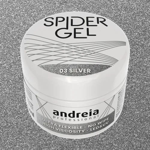 Andreia Professional - Spider Gel - Nail Art - Zilver 03 - Vegan
