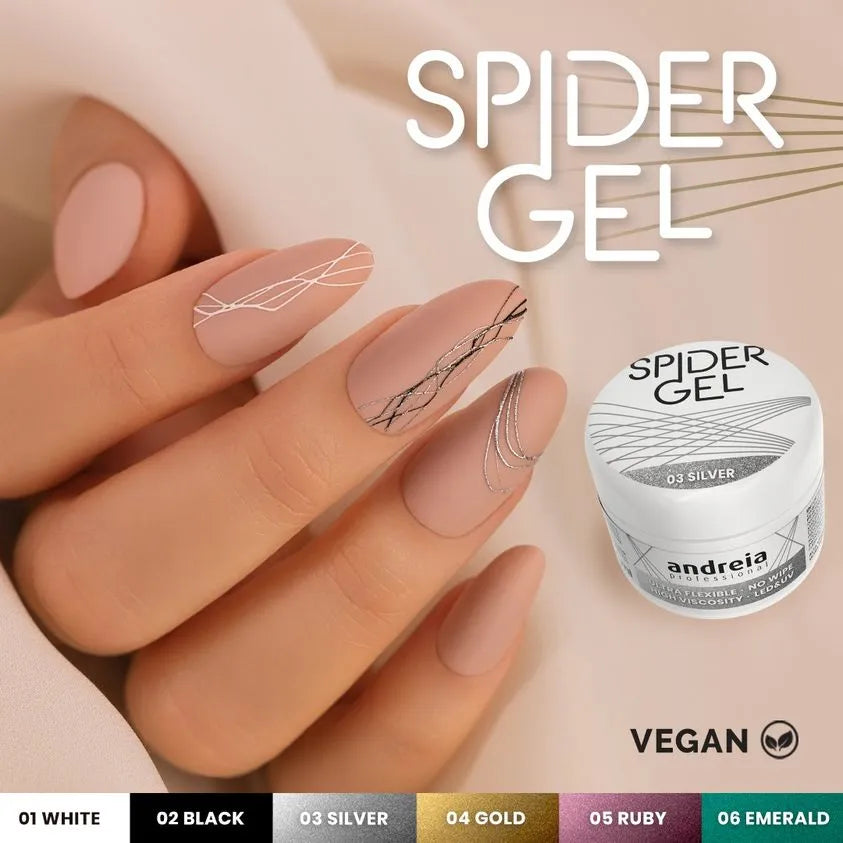 Andreia Professional - Spider Gel - Nail Art - Zilver 03 - Vegan