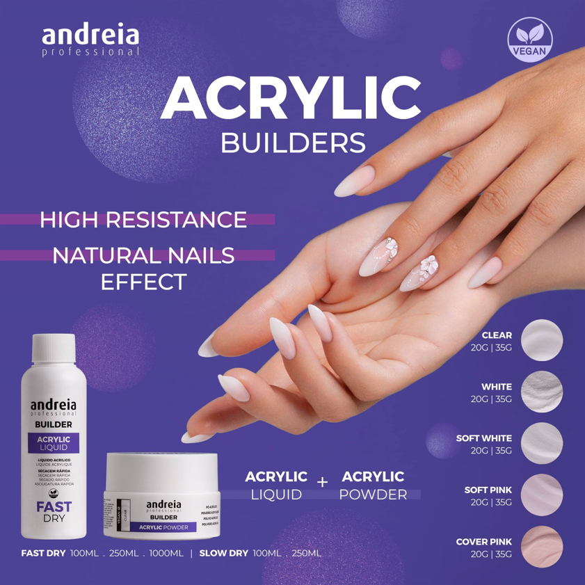 Andreia Professional Acryl Poeder - Soft Pink - Zacht Roze 20g