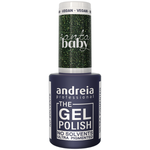 Andreia Gellak - The Gel Polish - Santa Baby - Donkergroen met Glitter SB3 - Vegan - 10,5ml