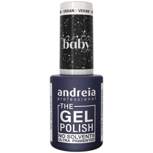 Andreia Gellak - The Gel Polish - Santa Baby - Zwart met Zilver Glitter SB6 - Vegan - 10,5ml