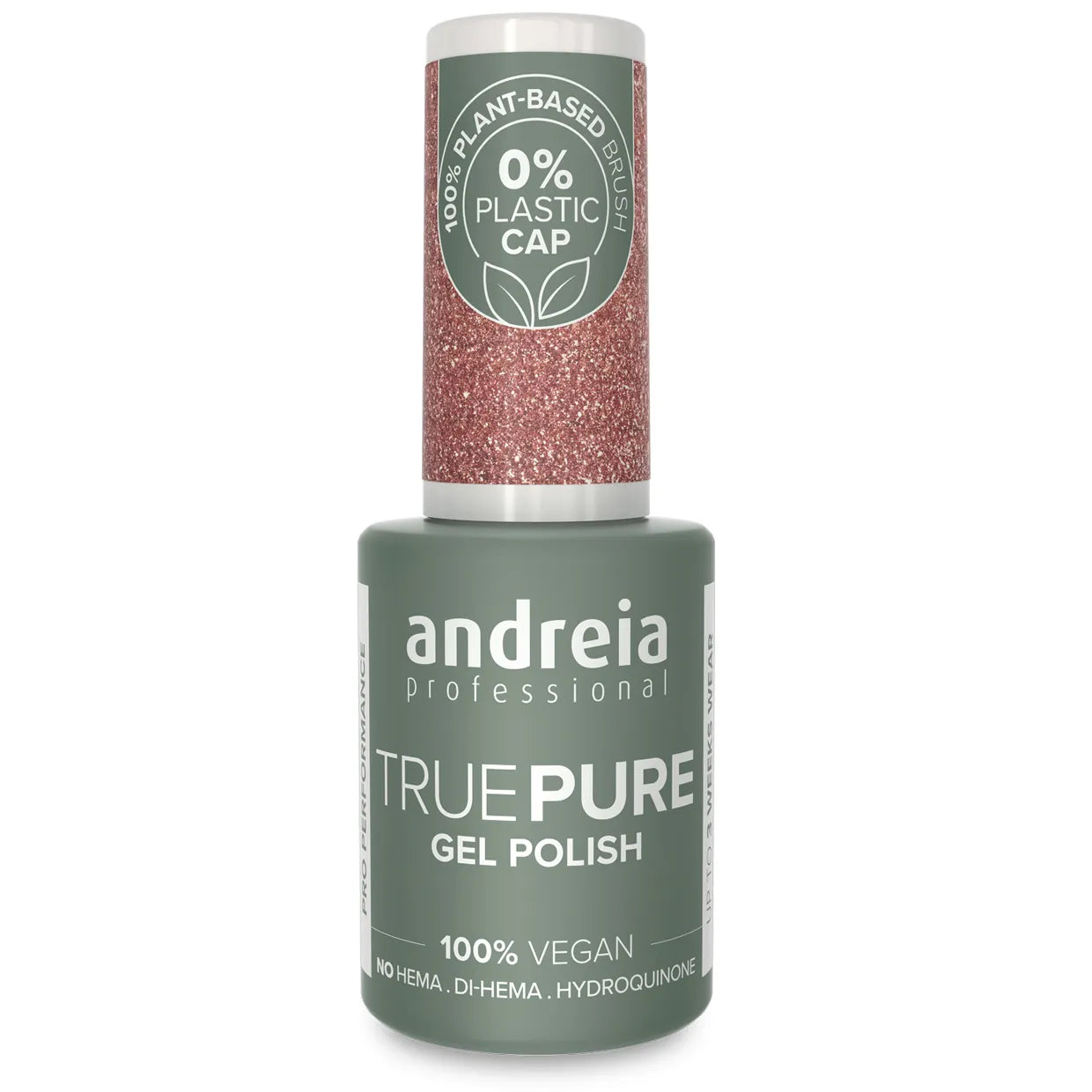 Andreia Gellak - True Pure - ROZE MET GOUD GLITTER T31- Vegan - HEMA vrij - 10,5ml