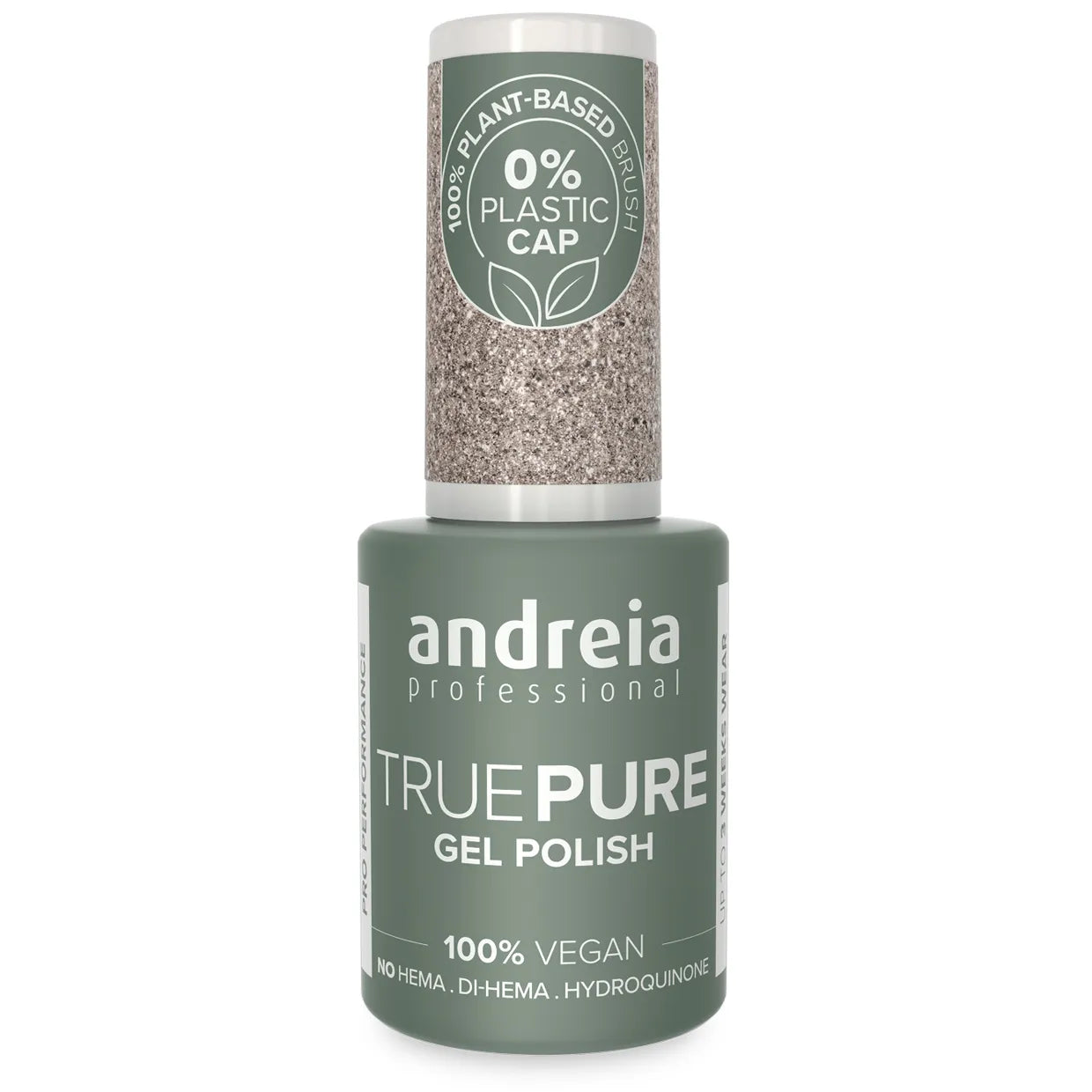 Andreia Gellak - True Pure - ZILVER MET GLITTER T04 - Vegan - HEMA vrij - 10,5ml