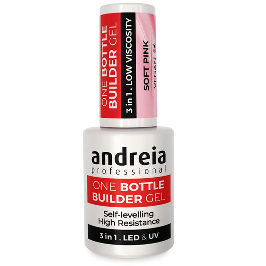 Andreia BIAB - One Bottle Builder Gel 3 in 1 - Lage Viscositeit - Soft Pink- 14ml