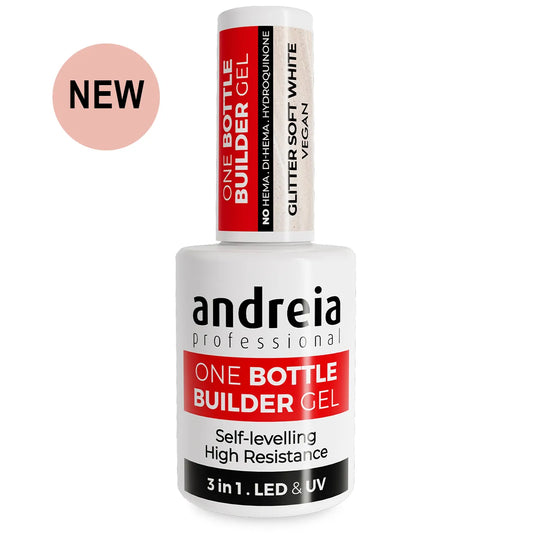 Andreia BIAB - One Bottle Builder Gel 3 in 1 - Lage Viscositeit - Glitter Soft - 14ml