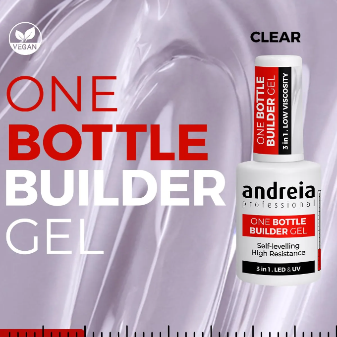 Andreia BIAB - One Bottle Builder Gel 3 in 1 - Lage Viscositeit - Clear - 14ml