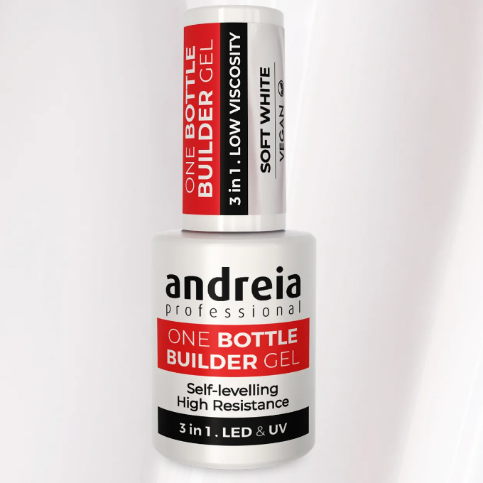 Andreia BIAB - One Bottle Builder Gel 3 in 1 - Lage Viscositeit - Soft White - 14ml