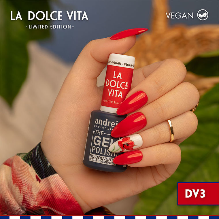 Andreia Gellak - The Gel Polish - La Dolce Vita - Knal rood  DV3 - Vegan - 10,5ml