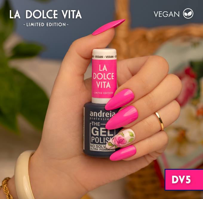 Andreia Gellak - The Gel Polish - La Dolce Vita - Fel Roze DV5 - Vegan - 10,5ml