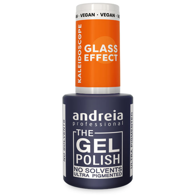 Andreia Gellak - The Gel Polish - Glass Effect Kaleidoscope- Oranje Doorschijnend KL5 - Vegan - 10,5ml