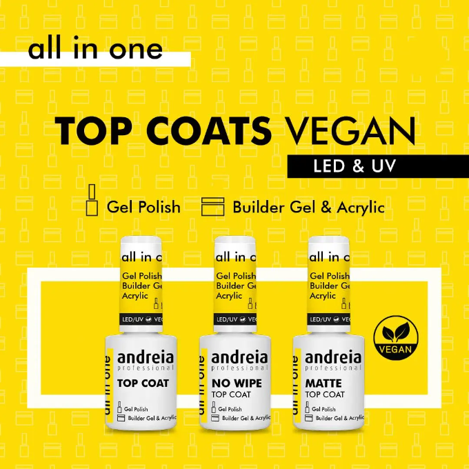 Andreia No Wipe Top Coat - All in One - No Wipe - Glanzend - Vegan - 10,5ml