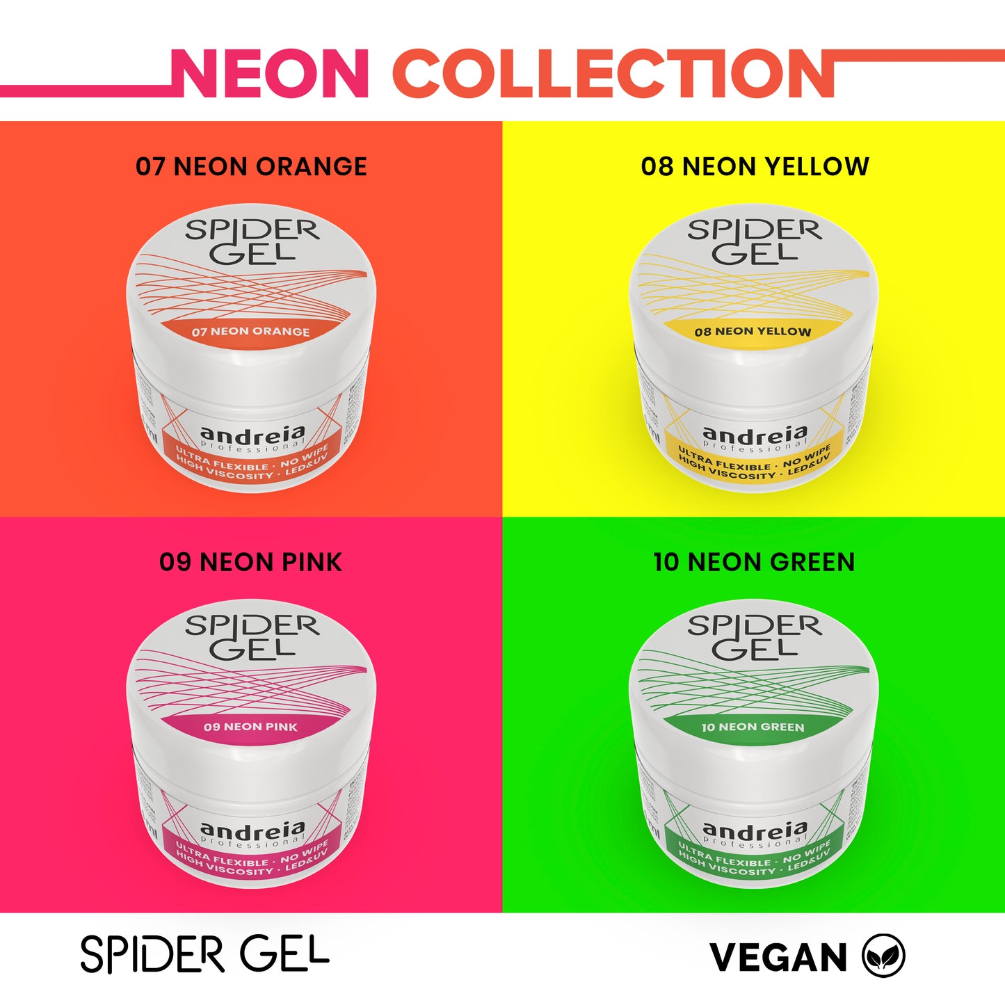 Andreia Professional - Spider Gel - Nail Art - Neon Oranje 07 - Vegan