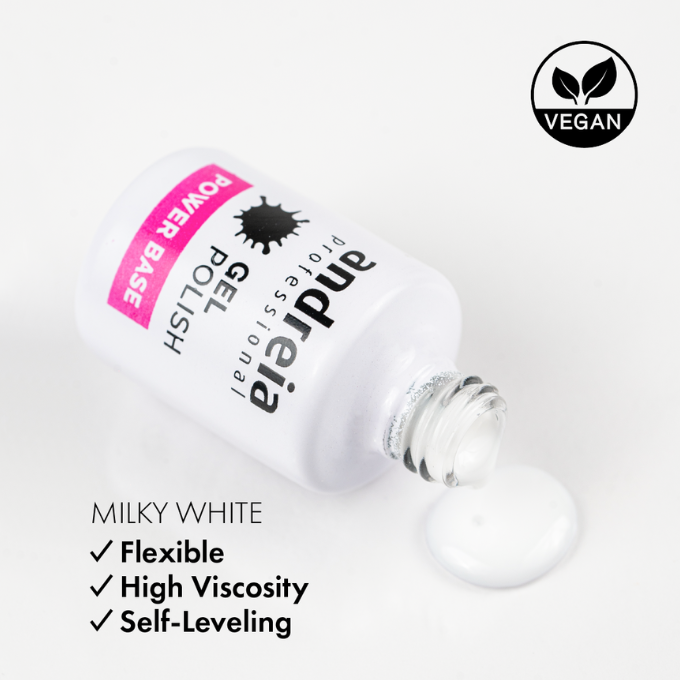 Andreia Power Base - Rubber Base - Basis gel - Milky White - 10,5 ml