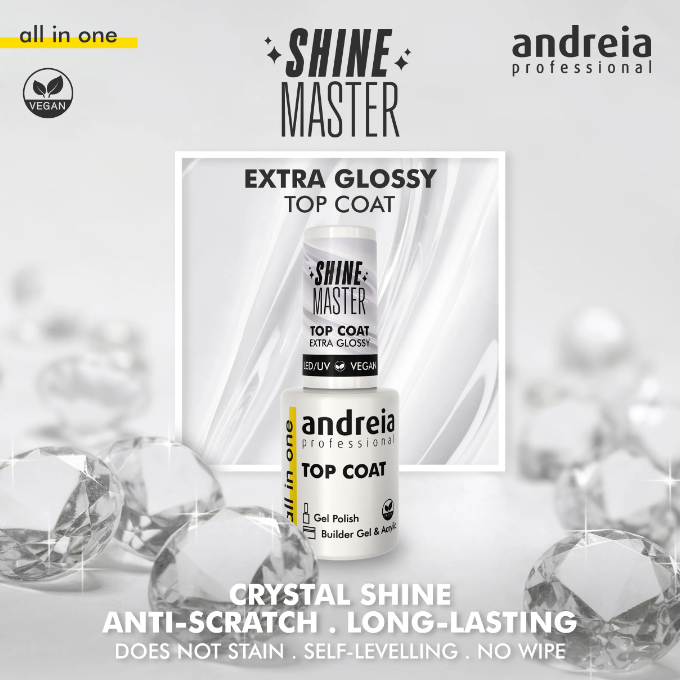 Andreia Shine Master Top Coat - All in One - No Wipe - Extra Glanzend - Vegan - 10,5ml