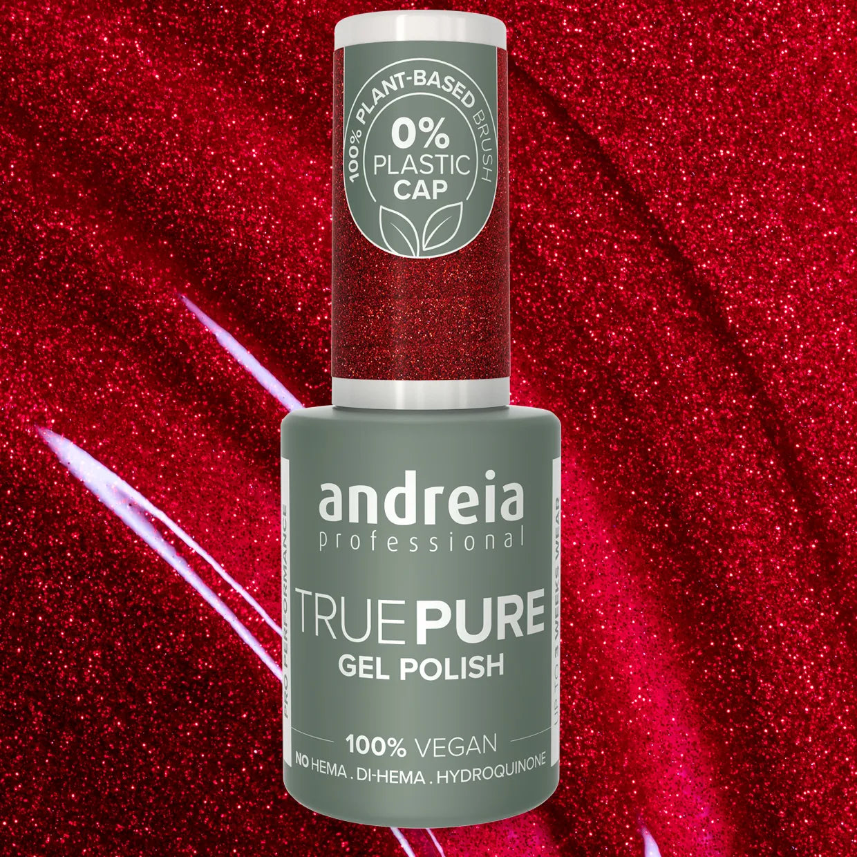 Andreia Gellak - True Pure - ROOD GLITTER T39- Vegan - HEMA vrij - 10,5ml